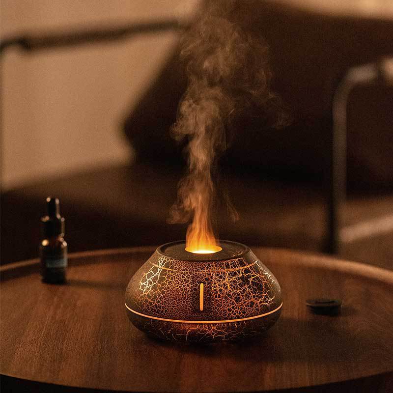 New Humidifier Colorful Simulation Flame Aroma Diffuser Desktop