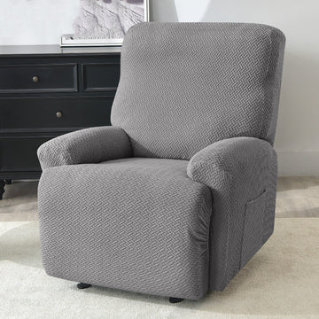 Cross-border European-style Recliner Stretch Sofa Cover Thickened Diagonal Stripe Fleece Recliner Protective Pad Non-slip Furniture Set